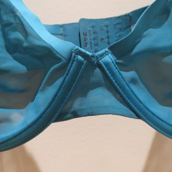 CUUP The Plunge Mesh Bra in Turquoise Teal - Size 34H - Picture 5 of 14